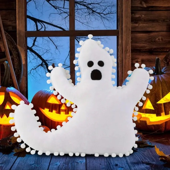 None Other - Pillow, White Ghost, Halloween, New, BIG! 16”x15”